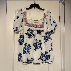 Savanna Jane embroidered top with bubble sleeves